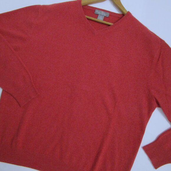 XL Mens Red CASHMERE V Neck Pullover Sweater NWOT Daniel Cremieux France - Picture 5 of 10